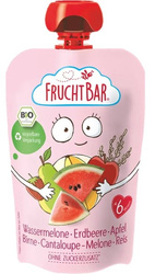 BIO Mus aus Wassermelone, Erdbeere, Apfel, Birne, Melone, Reis 100 g – Fruchtbar