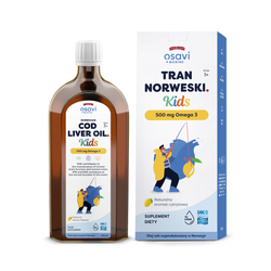 Norwegischer Omega-3 Lebertran (500 mg) für Kinder ab 3 Jahren mit Zitronengeschmack Nahrungsergänzungsmittel 500 ml - OSAVI