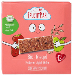 Bio Getreideriegel Erdbeere, Apfel, Hafer ab 12 Monaten 6 x 23 g – Fruchtbar