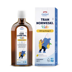 Norwegischer Omega-3 Lebertran (500 mg) für Kinder ab 3 Jahren mit Zitronengeschmack Nahrungsergänzungsmittel 250 ml - OSAVI
