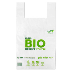 Kompostierbare Tragetasche mit BIO Planet Logo (60 cm x 35 cm x 8,5 cm)