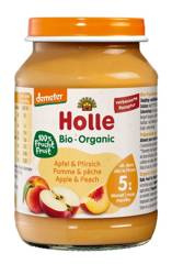 Glutenfreier Apfel - Pfirsich ab 5 Monaten Demeter BIO 190 g (Glas) - Holle
