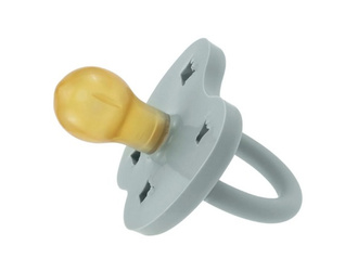 Runder Schnuller aus Naturkautschuk Sterne/Mond, grau, 3-36 Monate – Hevea