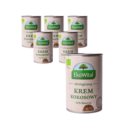 SET 6 x Kokosnusscreme 22% Fett (Kokosnussmilch) BIO 400 ml