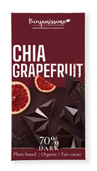 Chia Bitterschokolade - Grapefruit glutenfrei bio 60 g - BENJAMISSIMO