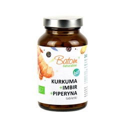 Kurkuma + Ingwer + Piperin Bio-Nahrungsergänzungsmittel 240 Tabletten 120 g - BATOM