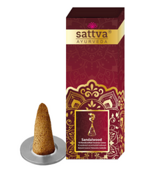 Indische Sandelholzkegel Räucherstäbchen (10 Stück) 20 g - Sattva (Ayurveda)