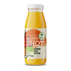 Shot Złoty na odporność kurkuma - Ingwer - rokitnik bio 250 ml - Dary Natury