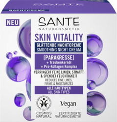 Glättende Nachtcreme mit Parakresse, Traubenkernöl und Pro-Collagen-Komplex eco 50 ml - SANTE