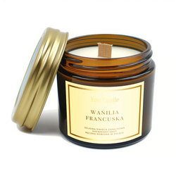 Soja-Duftkerze mit Holzdocht Französische Vanille 120ml - Your Candle