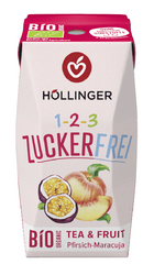Pfirsich - Passionsfruchtgeschmacksgetränk ohne Zucker bio 200 ml - HOLLINGER
