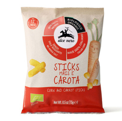 Glutenfreie Mais- und Karottenchips ohne Zuckerzusatz ab 12 Monaten bio 15 g - Alce Nero