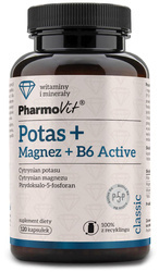 Kalium + Magnesium + Vitamin B6 Aktives Nahrungsergänzungsmittel 120 Kapseln - Pharmovit
