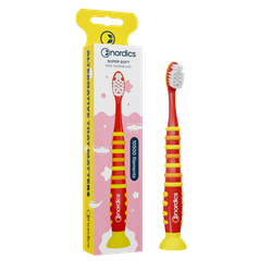 Kinderzahnbürste 10500 super soft rot und gelb rocket - Nordics